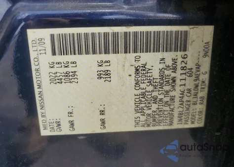 2010 Nissan Altima Sr from USA, damaged, VIN 1N4BL2AP4AC111826